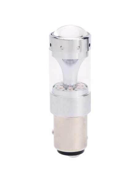 RED car LED 60W BAZ15D, dual intensity 12V-24V Canbus CREE led
