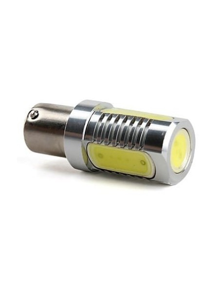 Yellow BA15S High Power Car LED with symmetric pins at 180 degrees