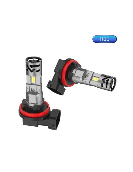 Set of 2 H11 Canbus Car LEDs, Power 60W, Brightness 6000 Lm, 12-24V