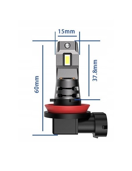 Set of 2 H8/H9/H11 Car LEDs Canbus, Power 80W, Brightness 7200 Lm, 12V