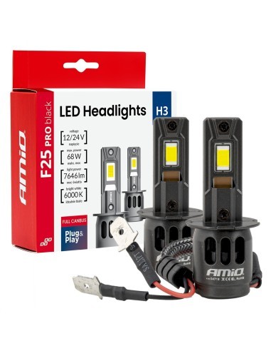 Σετ 2 led αυτοκινήτου H3 Canbus, 68W, 7646Lm,...