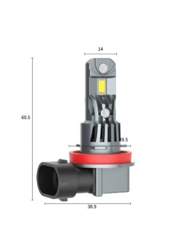 Set of 2 H11 Canbus LED Lights, 6000k, 50W,...