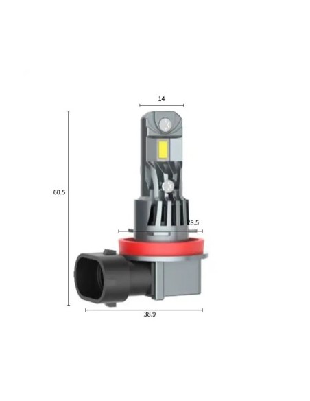 Set of 2 H11 Canbus LED Lights, 6000k, 50W, brightness 5000 Lm, 12V