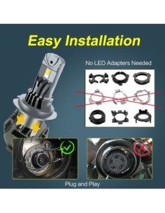 Set 2 LED H7 Canbus, 6000k, 50W, brightness 5000 Lm, 12V 2