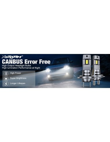 Set of 2 H7 Canbus Car LED Lights, 80W, 7200...