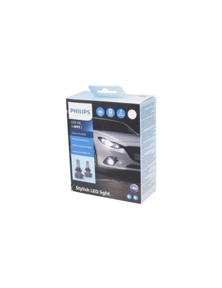 Set of 2 H11 Philips Ultinon Pro3022 HL 12V/24V LED Bulbs