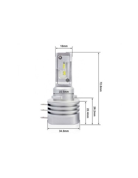 Σετ 2 LED H15 ALL IN ONE για φως αυτοκινήτου 20W, 12V, 3200 Lumens