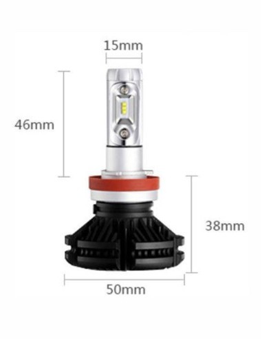 Set of 2 H8, H9, H11 LED Lights, Canbus, 50W,...