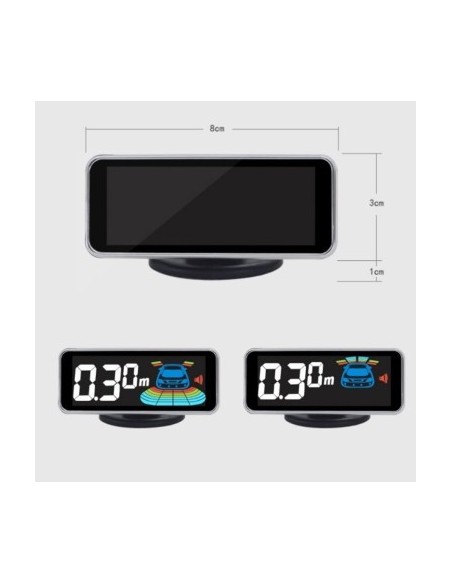 Parking sensors with LED display showing individual readings for each sensor