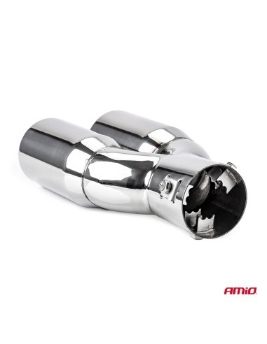 Stainless steel exhaust tip ornament with two...