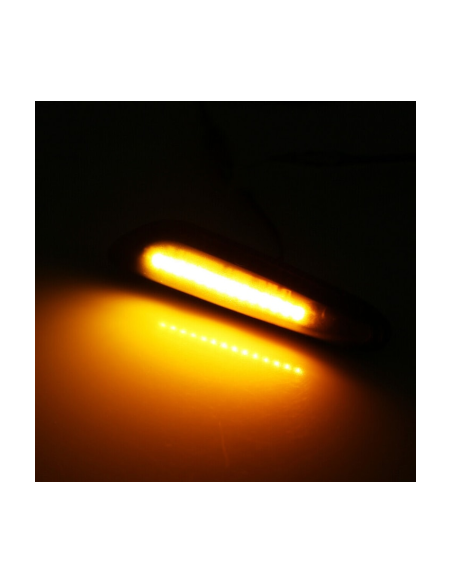 Set of 2 LED Wing Indicators with Smoke Glass for BMW X1 E84, X3 E83, E60, E90, E91, E92, E93, E81, E82, E88