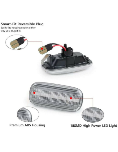 Set of 2 LED Wing Indicators for Audi A2, A3,...