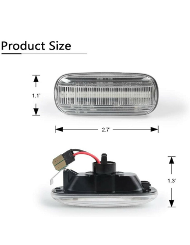 Set of 2 LED Wing Indicators for Audi A2, A3,...
