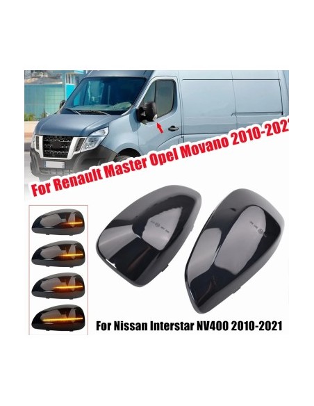 Set of 2 Dynamic LED Mirror Indicators for Renault Master, Opel Movano, Nissan Interstar NV400
