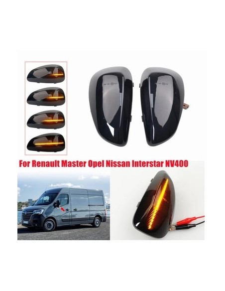 2 Darab Dinamikus LED Tükör Jelző Készlet Renault Master, Opel Movano, Nissan Interstar NV400-hoz