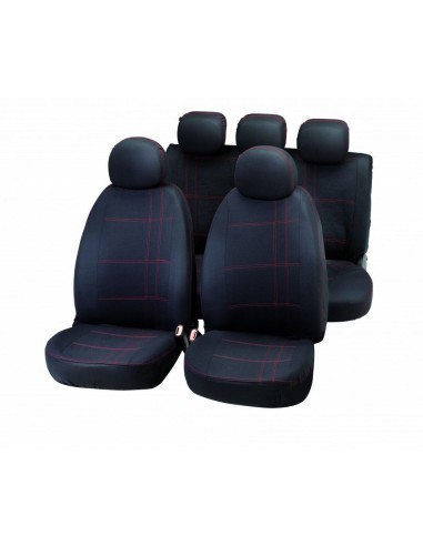 Universal Seat Cover Set "EMBROIDERY" Black/Red...