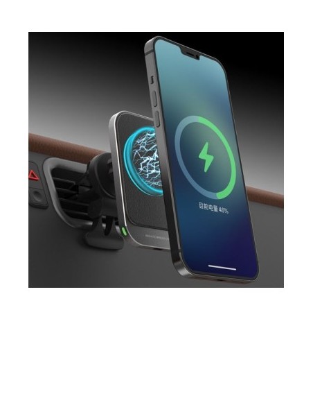 MagSafe Magnetic Car Mount with 15W Qi Fast Charge Wireless Charging QC3.0 - CWCPH-MG1