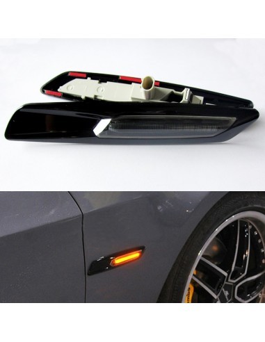Set of 2 Black Smoke LED Wing Indicators for...