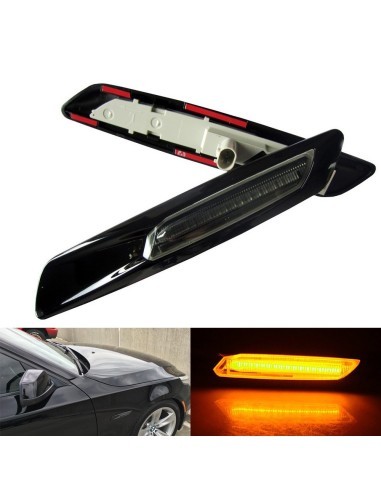 Set of 2 Black Smoke LED Wing Indicators for...
