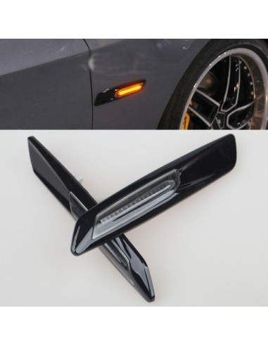 Set of 2 Black Smoke LED Wing Indicators for...