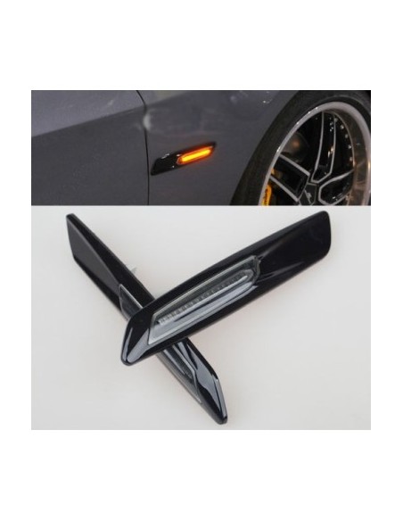 Set of 2 Black Smoke LED Wing Indicators for BMW E60, E61, E90, E91, E81, E82, E88