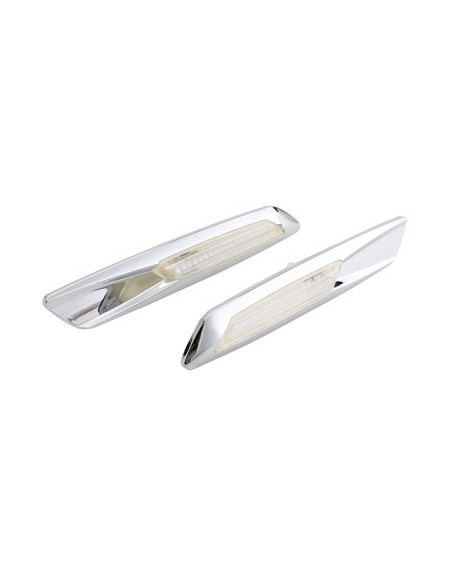 Set of 2 Chrome LED Wing Indicators for BMW F10, E60, E61, E90, E91, E81, E82, E88