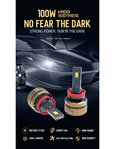 Σετ 2 led H8, H9, H11 H100 Canbus για φώτα...