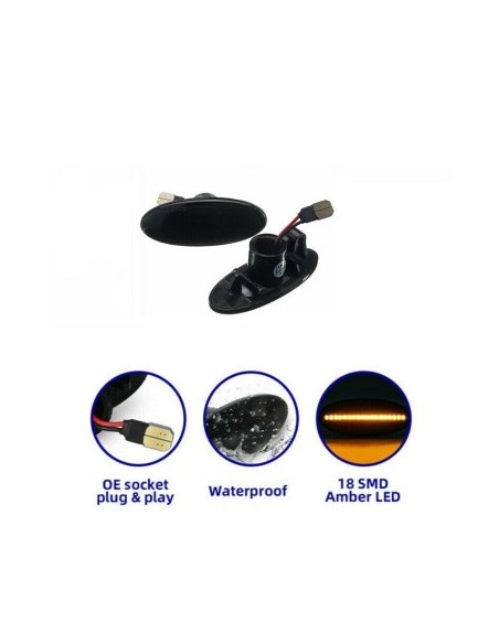 Set of 2 Dynamic LED Wing Indicators for Smart ForFour W453 2014-2019