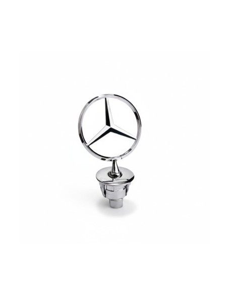 Front Hood Emblem compatible with Mercedes-Benz, Chrome 3D Star, Spring Joint, 35 mm