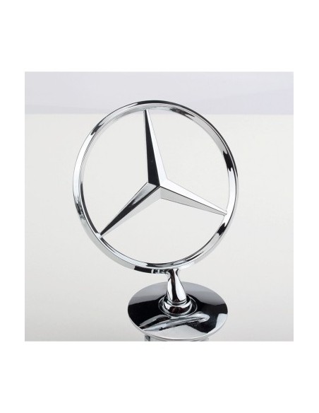 Front Hood Emblem compatible with Mercedes-Benz, Chrome 3D Star, Spring Joint, 35 mm