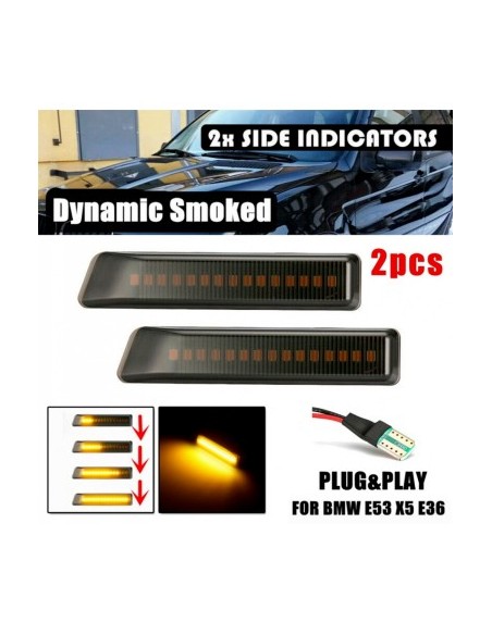 Set of 2 Dynamic LED Wing Indicators for BMW E36 Facelift, X5 E53