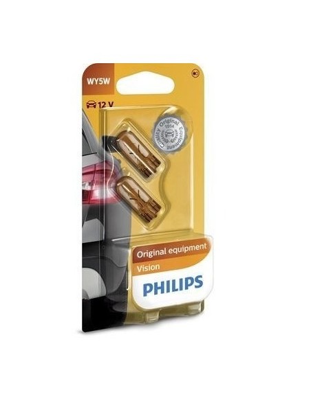 Set of 2 WY5W 12V Bulbs, Vision Philips