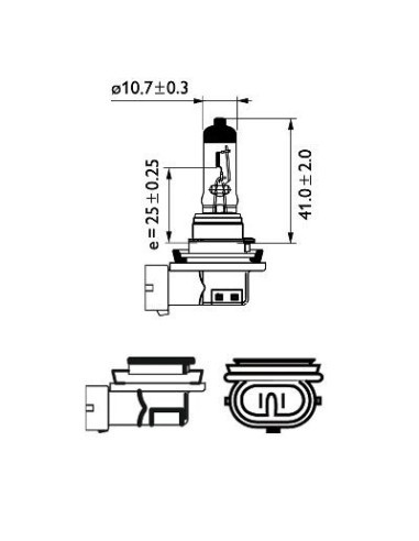 H8 Bulb 35W 12V White Vision Ultra PHILIPS