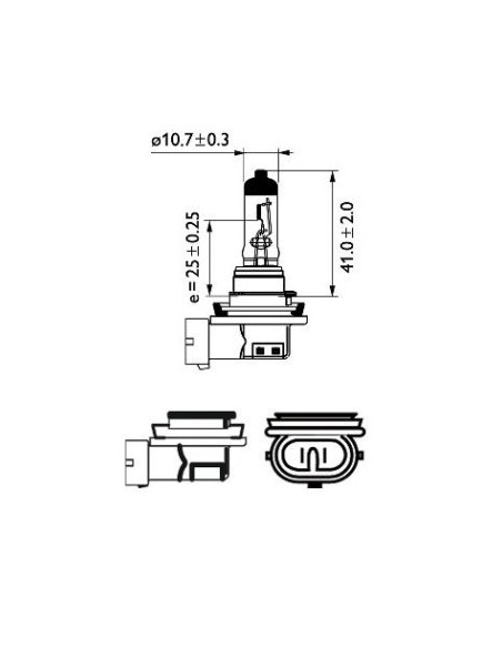 H8 Bulb 35W 12V White Vision Ultra PHILIPS