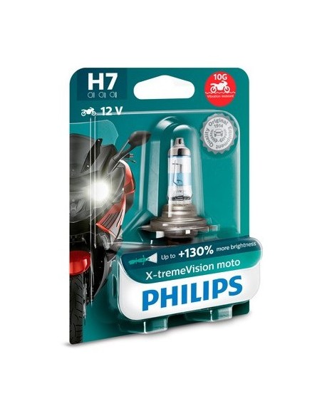 H7 X-Treme Vision 12V 55W PHILIPS Motorcycle Bulb