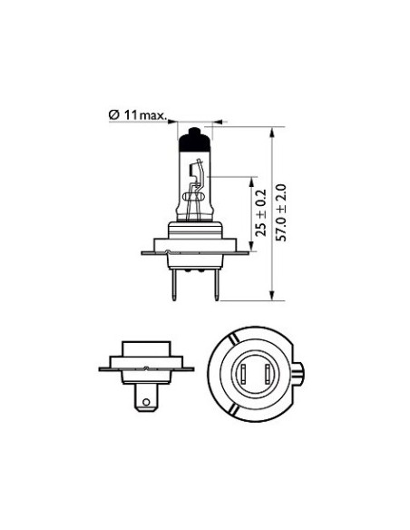 H7 X-Treme Vision 12V 55W PHILIPS Motorcycle Bulb