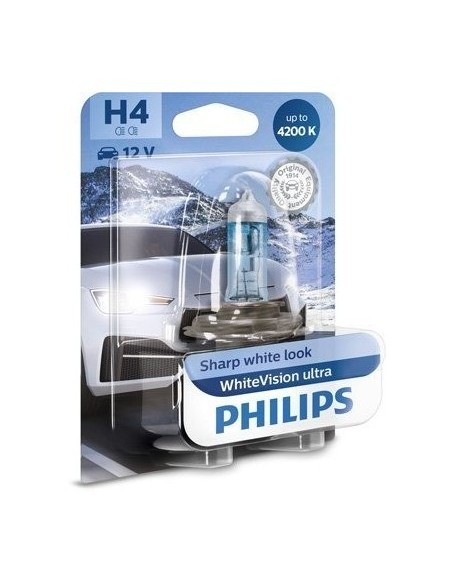 Philips H4 WhiteVision ultra 12V, 55W car bulb