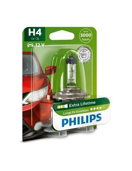 Λαμπτήρας αυτοκινήτου με αλογόνο Philips H4 LongLife EcoVision, 12V, 55W