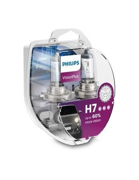 Комплект 2 Автомобилни крушки H7 Philips Vision Plus, +60%, 12V, 55W