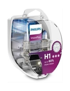 2 db H1 Philips VisionPlus +60% 12V 55W autós izzó készlet