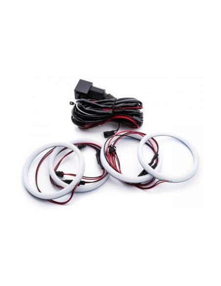 Kit Angel Eyes LED COTTON for BMW E46 Coupe/Cabrio with Facelift (2003 - 2006), projector headlight 4X106mm
