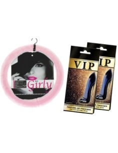 Gift Set Pink Plush Cover and Caribi Car Air Freshener
