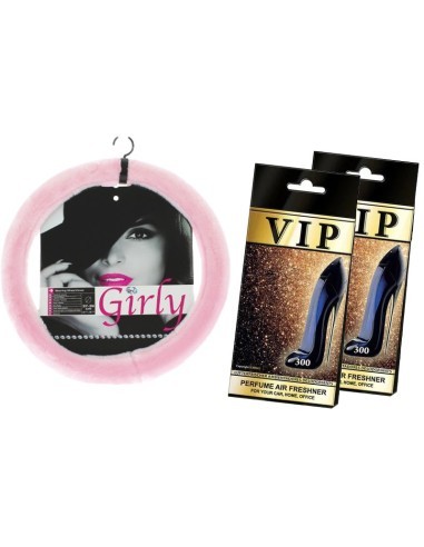 Gift Set Pink Plush Cover and Caribi Car Air...