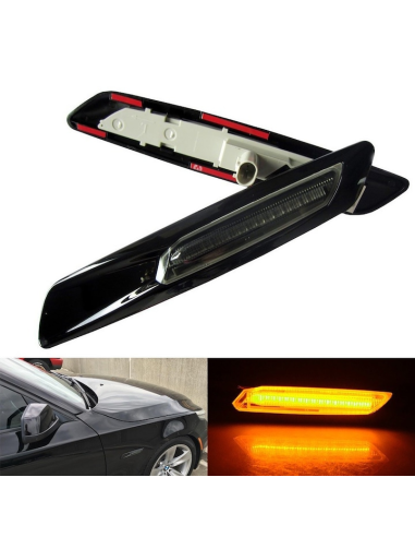 Set of 2 Black LED Wing Indicators for BMW E60,...