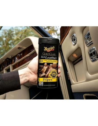 Meguiar's Gold Class Rich Leather Wipes, 25 pcs