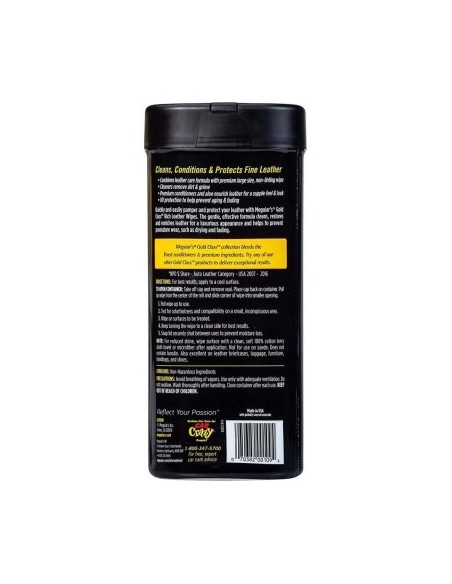 Meguiar's Gold Class Rich Leather Wipes, 25 pcs