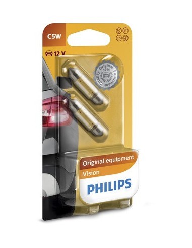 Set 2 bulbs C5W 12V Philips Festoon Vision Blister