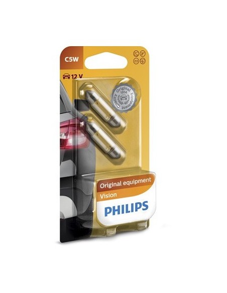 Set 2 bulbs C5W 12V Philips Festoon Vision Blister