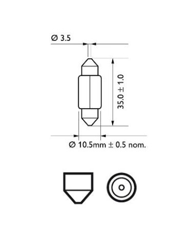 Set 2 bulbs C5W 12V Philips Festoon Vision Blister