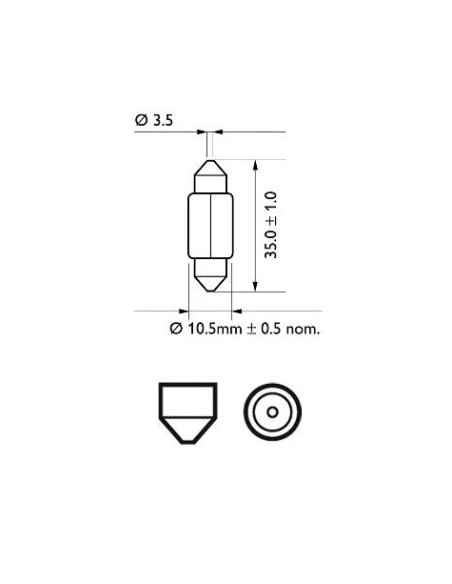 Set 2 bulbs C5W 12V Philips Festoon Vision Blister